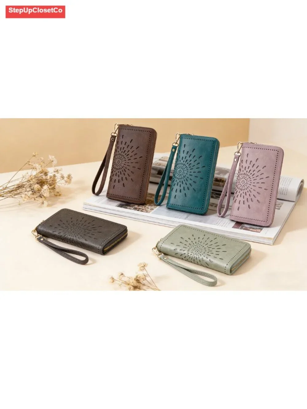 PU Leather RFID Blocking Large Capacity Clutch Wristlet Wallet with Phone